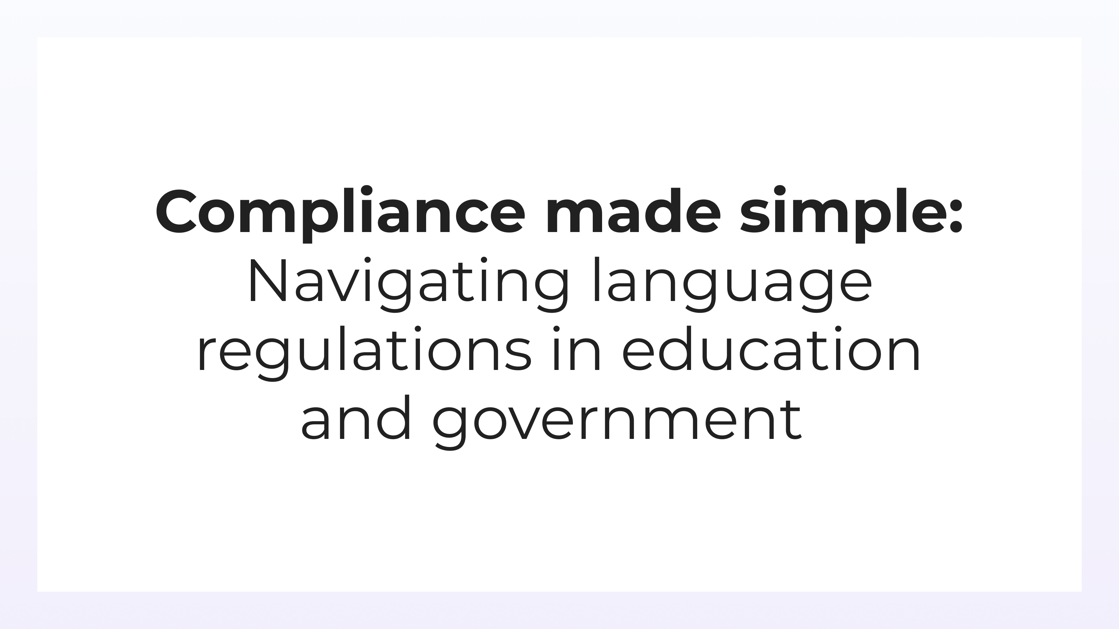 Les districts scolaires et les organisations gouvernementales sont confrontés à des règles et réglementations en constante évolution liées à l’accès aux langues. Dans ce webinaire, ils peuvent apprendre comment leurs pairs ont pu se conformer à ces réglementations.
