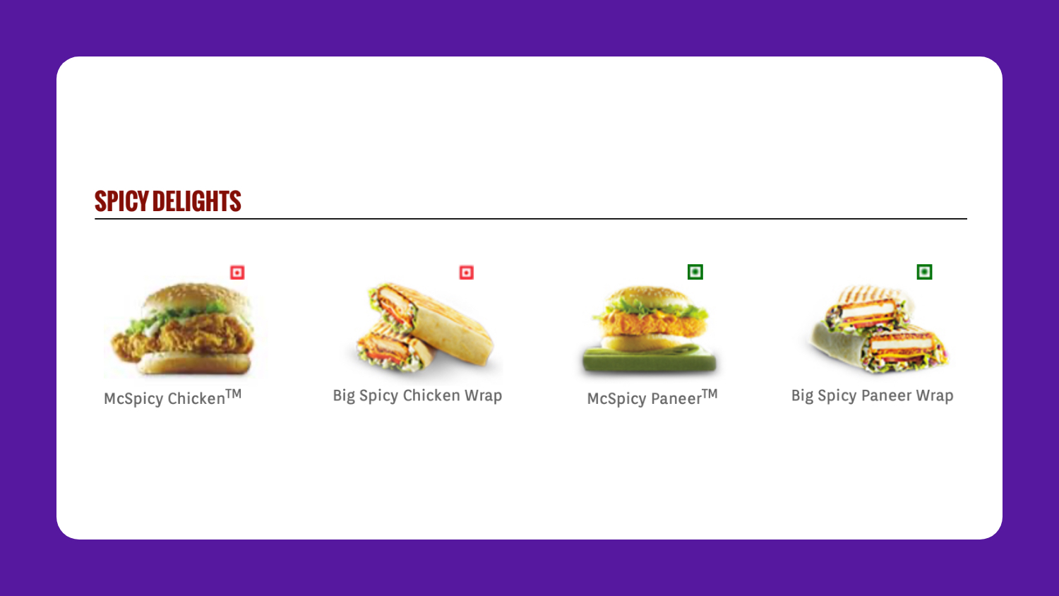 McDonald's Menu - India