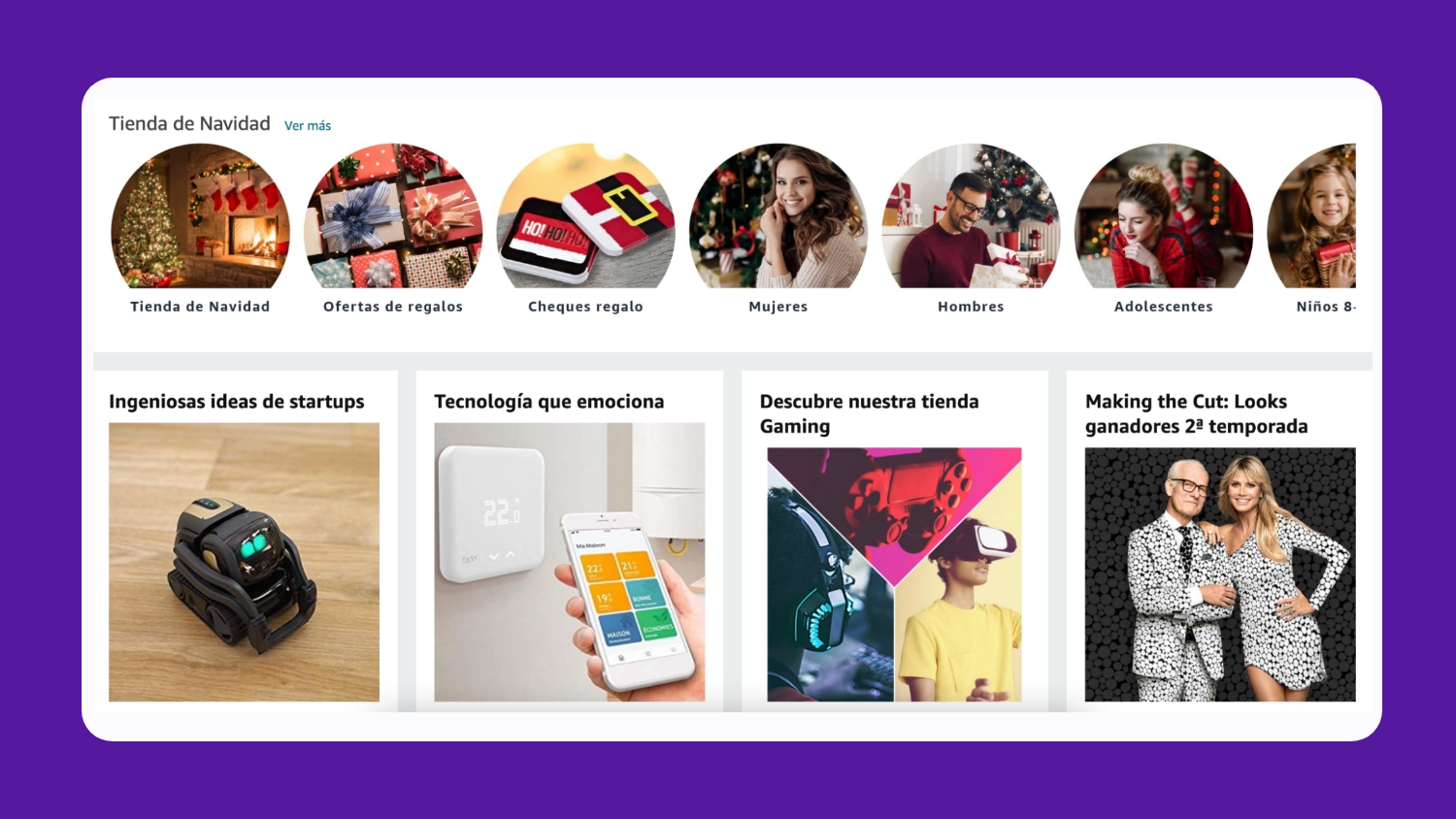 Site web espagnol d'Amazon pour les achats de Noël