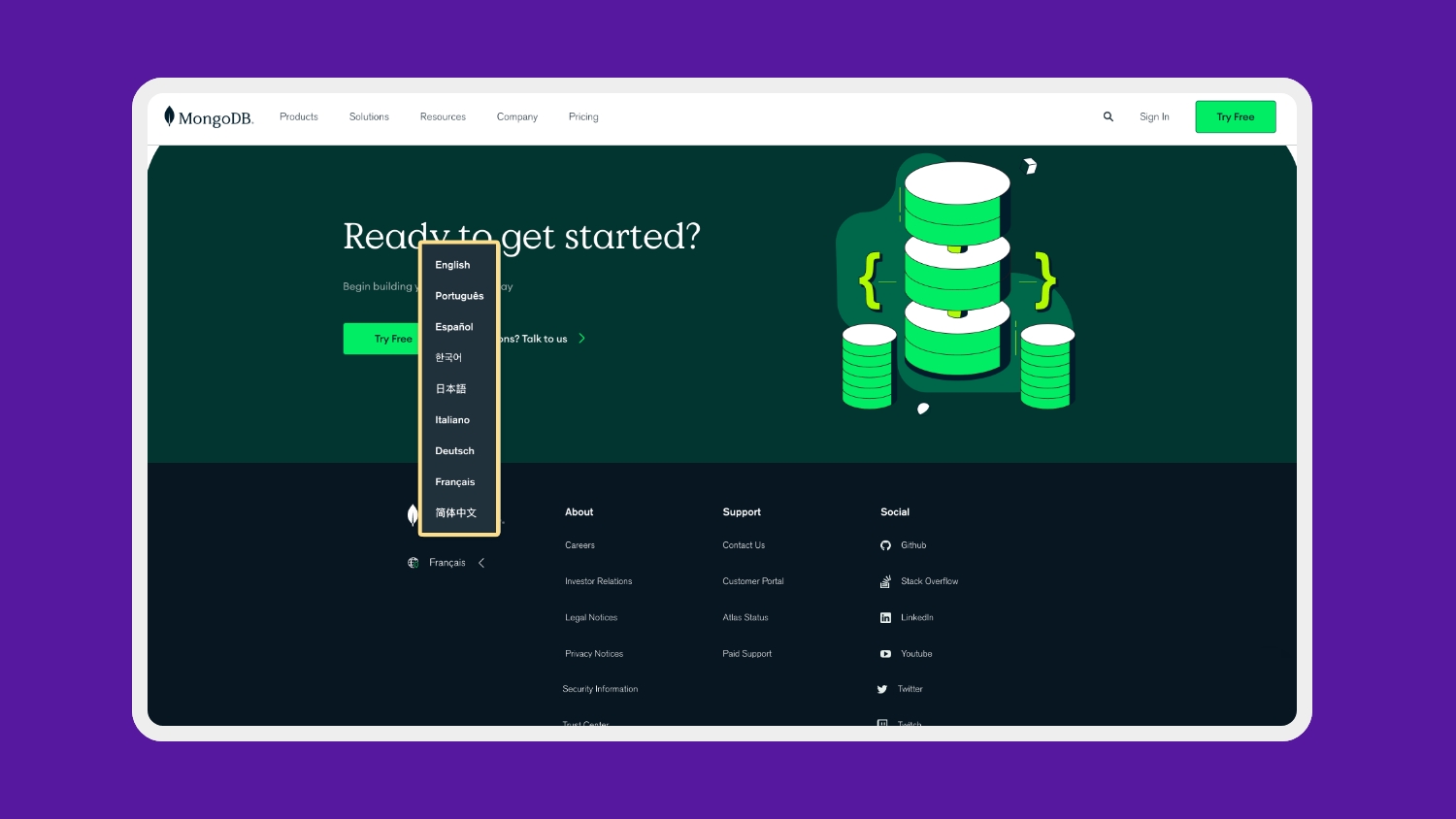 Site Web de MongoDB