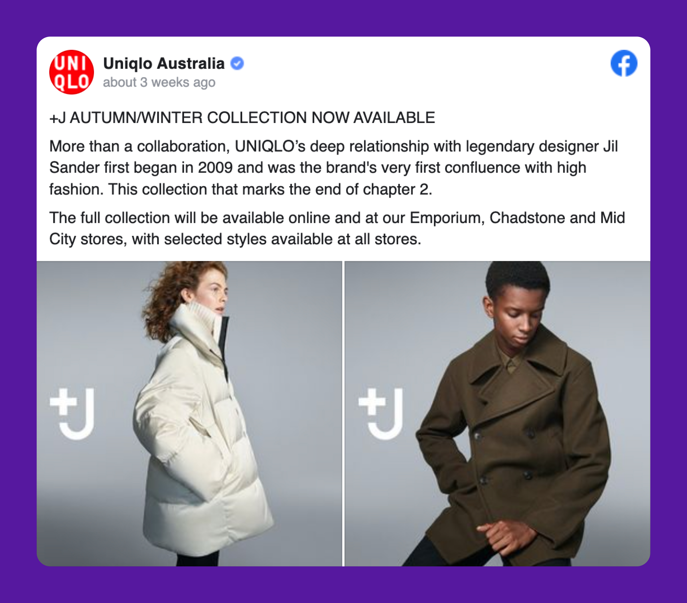 Localisation des médias sociaux - Uniqlo Australia