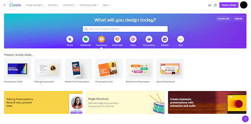 Canva site anglais