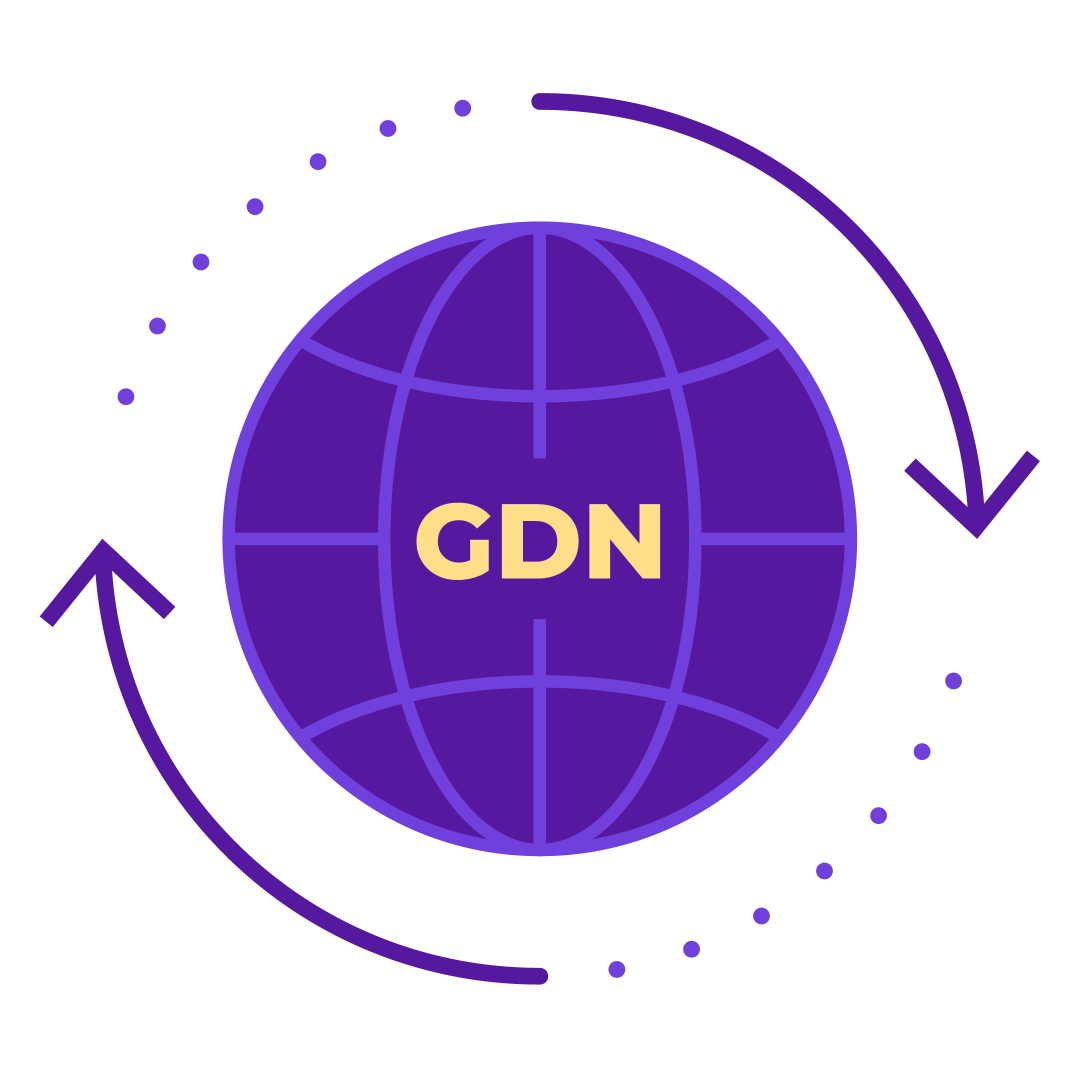 Icône du réseau de distribution mondial