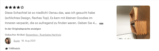 Revue allemande d'Etsy