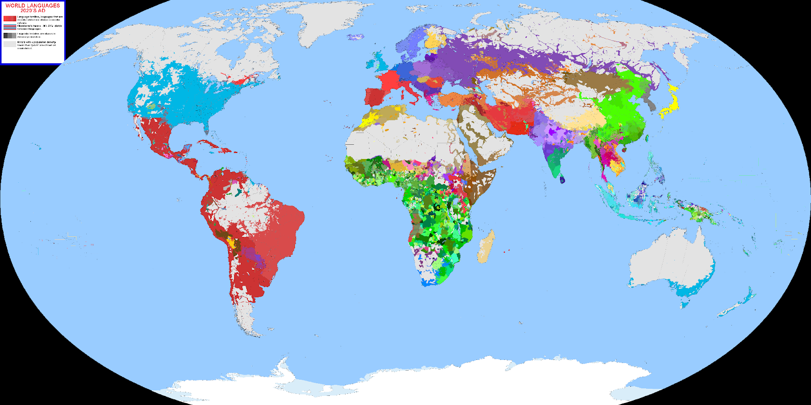 Carte mondiale des langues