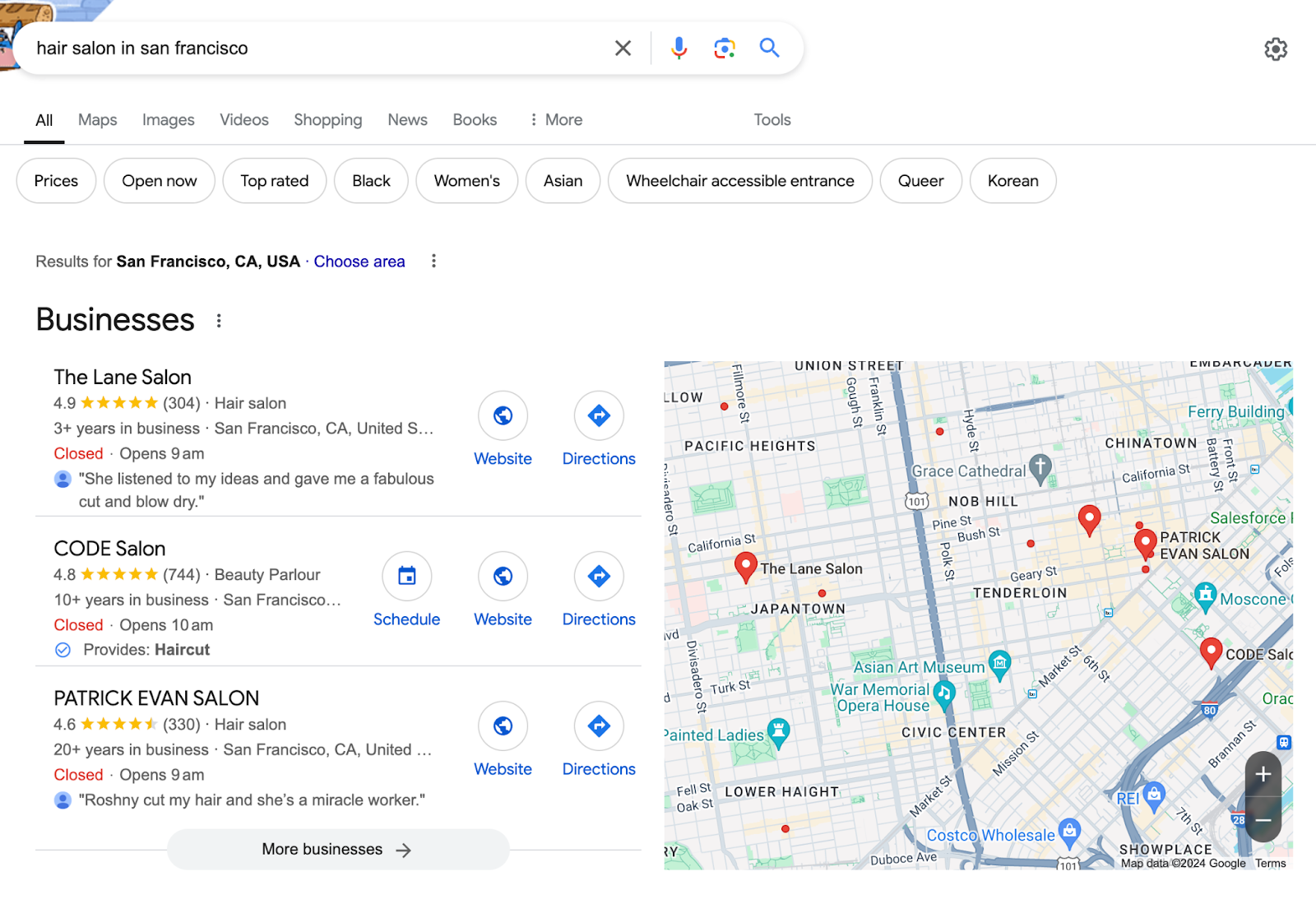 Exemple de référencement local