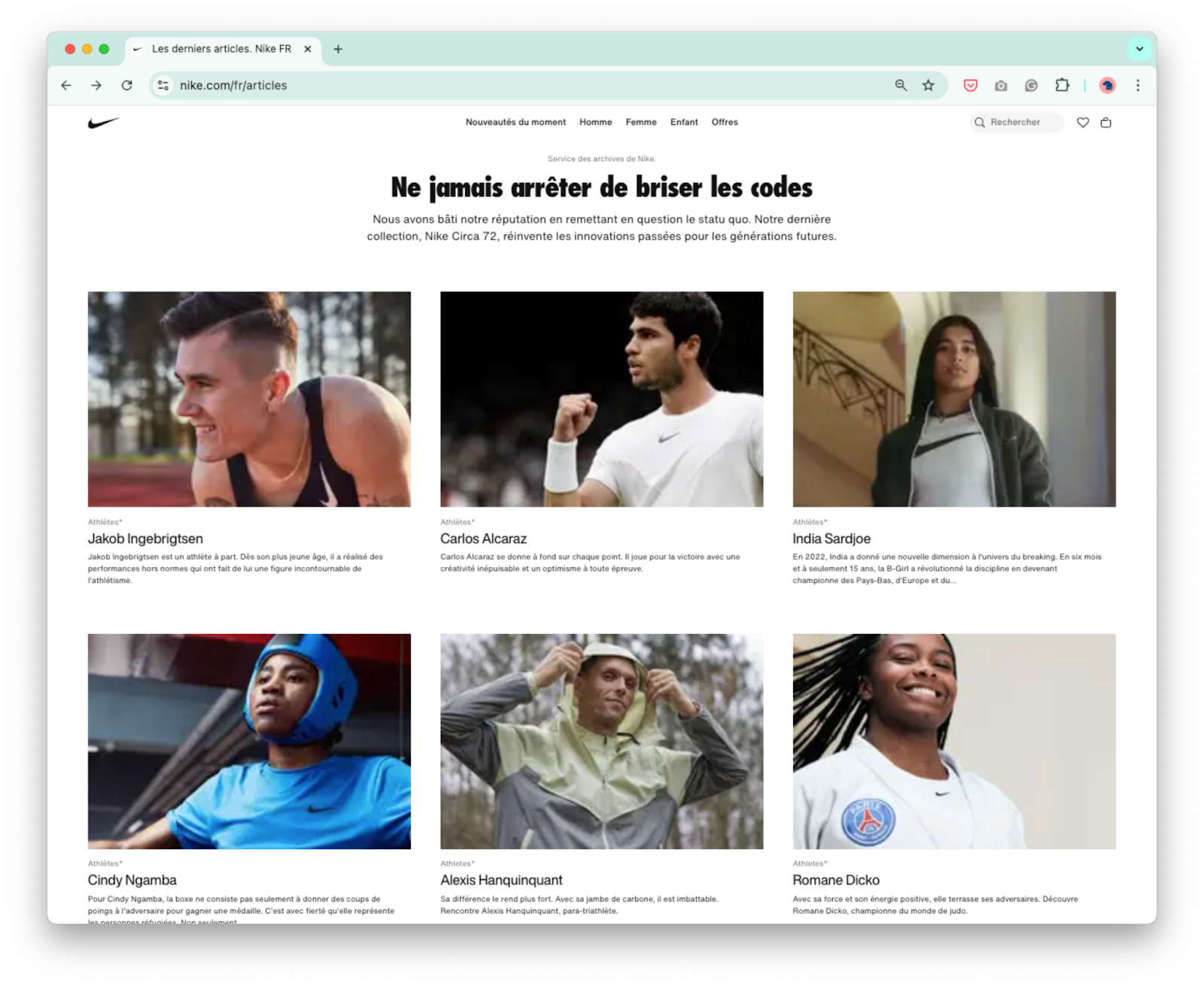 Blog français de Nike