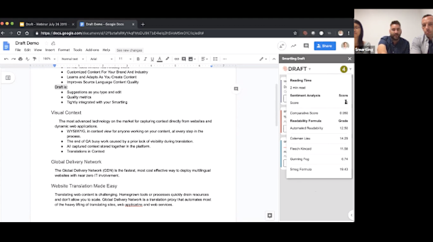 Lancement du projet Smartling (Webinaire)