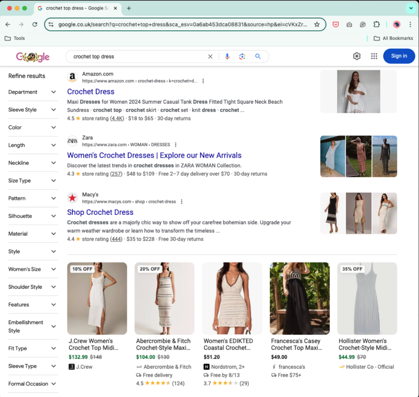 Résultats de recherche pour "crochet top dress"