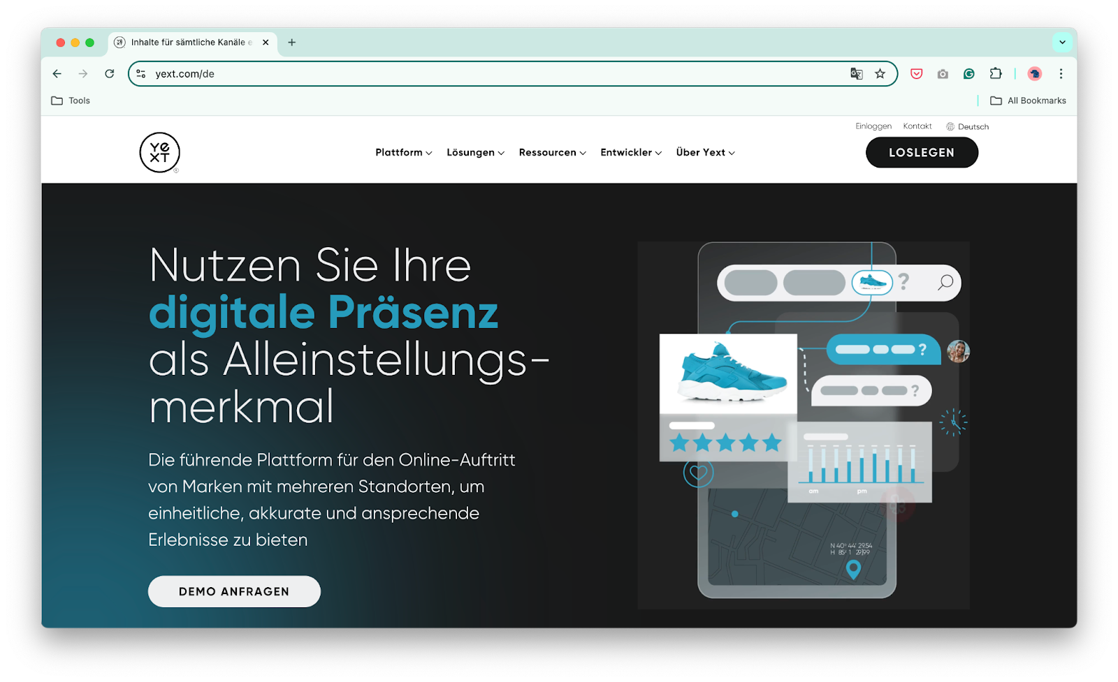 yext homepage german traduction