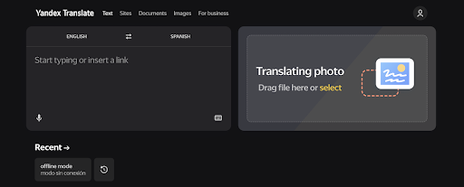 Plateforme de traduction automatique Yandex